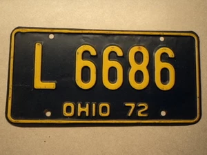 1972 OHIO License Plate L 6686 OH - Picture 1 of 1