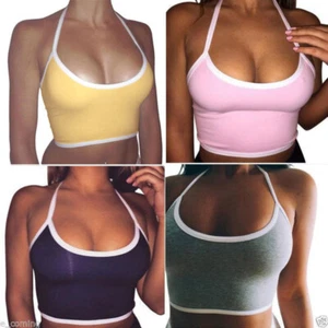 Sexy Womens Sleeveless Vest Strappy Bra Tank Top Camisole Tunic Crop Tops Casu L - Picture 1 of 19