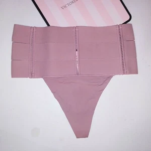 Victoria Secret Panty Tanga Cintura Alta Rosa Claro Colección Estudio Bandas Sólidas - Imagen 1 de 3