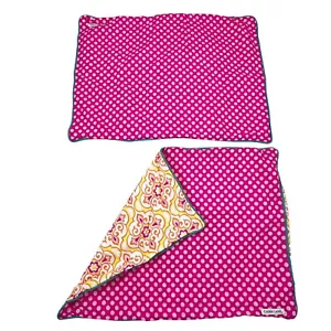 2 fundas de almohada estándar Caden Lane rosa lunares y mosaico naranja amarillo 100 % algodón - Imagen 1 de 8