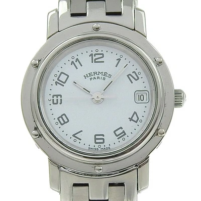 HERMES CL4.210 Clipper Watches WhiteDial Stainless Steel Quartz Analog dis... — 第 1/4 张图片