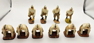 Винтажный 1930-х Auburn резиновый футболисты лот из 10 подходящих униформ. - Изображение 1 из 4