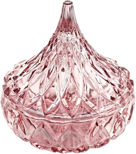 Blush Glass Hershey Kiss Candy Dish - a Sweet and Stylish Delight - Picture 1 of 11