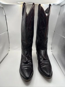 Botas occidentales Dan Post para mujer talla 6 M exóticas Teju lagarto cuero marrón cereza - Imagen 1 de 10