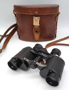 Vintage Militaire Français, French Military 8x26 Binoculars. Brown Leather Case - Picture 1 of 12
