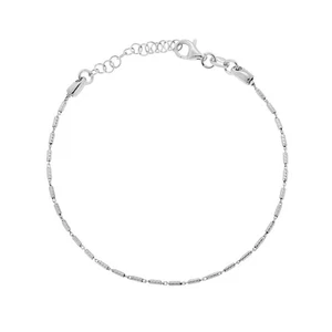 Bracciale Catena Cilindretti Diamantati in Argento 925 - Picture 1 of 1