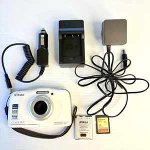 Nikon Coolpix W100 Digital Camera White 13.2MP Wi-Fi Tested Working - Picture 1 of 21