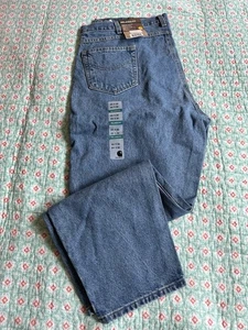 Carhartt Jeans Mens 44x30 Medium Stone Wash Denim Relaxed Fit Taper Leg NEW - Picture 1 of 6