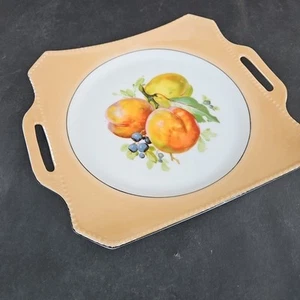 Antiguo plato para servir CTAltasser Alemania naranja con pintura manual centro de frutas - Imagen 1 de 11