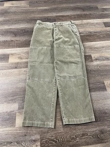VTG Abercrombie & Fitch Baggy Pants 34x32 Faded Green Corduroy Double Knee 90s - Picture 1 of 9