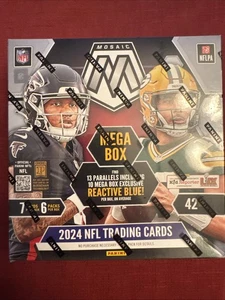 2024 Mosaic Football Mega Box - Reactive Blue Parallels - Daniels, McCarthy, Nix - Picture 1 of 2