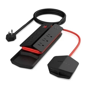 Power Center Vertex Surge Protector with Detachable USB Power Vertex Black - Picture 1 of 6
