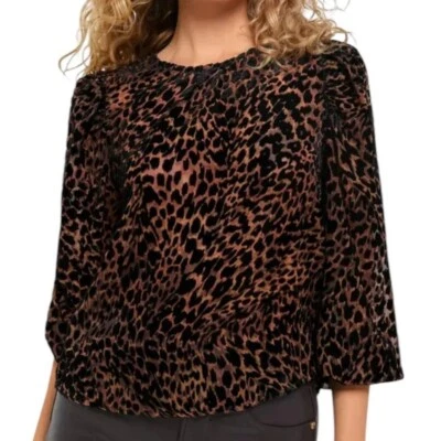 Tuckernuck леопард бархата выгорания Кармен блузка с Ярлыками размер XXL - Изображение 1 из 4