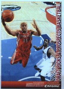 2005-06 Bowman Chrome Refractors Rockets Basketball Card #31 Mike James /300