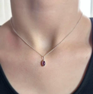 Marquise lila Amethyst Sterling Silber 925 Anhänger Halskette Damen Schmuck - Bild 1 von 5