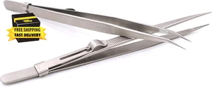2PCS Precision Tweezers, Model Hobby Making Tools, Upgraded Bent and Straight Fl - Picture 1 of 7