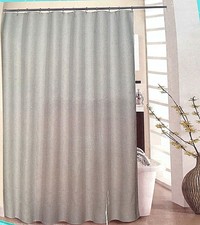 Waverly Waffle Shower Curtain with Beaded Metal Hooks Gray 70X72 Polyester New 