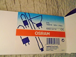 New In Box Osram DTA NAED 54716 1500W 120V P40s Photo Optic Lamp - Picture 1 of 7