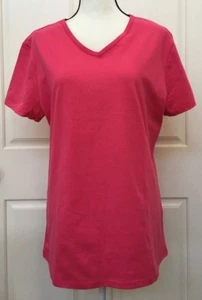 Camiseta para mujer JMS Just My Size ajuste en forma rosa 16W manga corta escote en V - Imagen 1 de 6