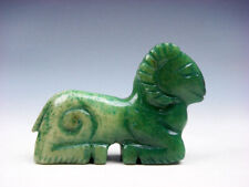 Old Nephrite Jade Stone Carved Sculpture Seated Goat Sheep Antelope #08122306