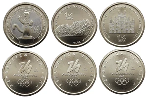 ITALY – SET OF 3 COINS 3 x 1/4 EURO 2025 – MILAN-CORTINA OLYMPIC GAMES – UNC - Picture 1 of 1