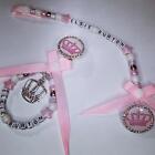 Pink Crown - Dummy Clip & Pram Charm - Pink/Silver/Glitter/White