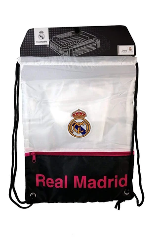 Real Madrid Cinch white hot pink New Colors Bag Sack Soccer Book Backpack Cover
