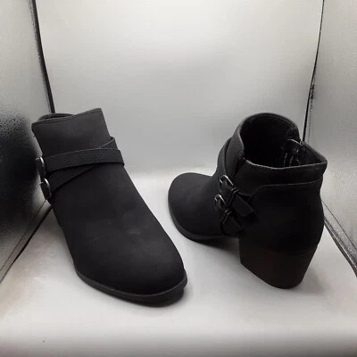 Lifestride Blaire Boots Women's 10W Black Faux Nubuck Ankle C641 - Image 1 of 4