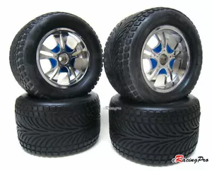 Aluminum Wheels+Tires Fit E T-maxx Tmaxx 1.5/2.1/2.5/3.3, HPI Savage 21/2.5 Revo - Picture 1 of 1
