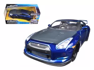 Brian's 2009 Nissan GTR R35 Blu ""Fast & Furious 7" Movie 1/24 Modello Auto pressofusa - Foto 1 di 1