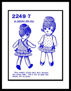 Mail Order 2249 GIRL SOCK Doll Fabric Sewing Pattern Vintage Stuffed TOY Muneca - Picture 1 of 5