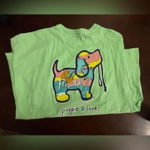 Puppie Love Florida Graphic Tee - Green 3xl Animals New Collective T Shirt - Picture 1 of 4