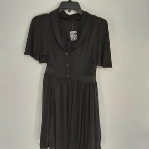 DOUBLE ZERO COWL NECK FLUTTER SLEEVE DRESS SIZE MEDIUM - Picture 1 of 8