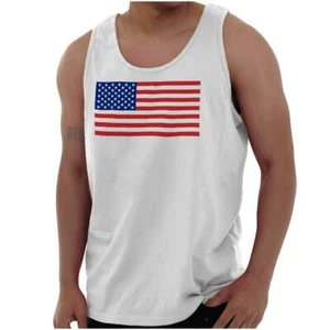 Patriotic American Flag Stars Stripes USA Adult Tank Top Sleeveless T-Shirt - Picture 1 of 10