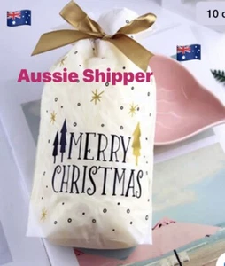 Christmas Candy Treat Bags Gift Wrapping Bag Xmas Party Cookie Cup Cake X 5 Pcs - Picture 1 of 6
