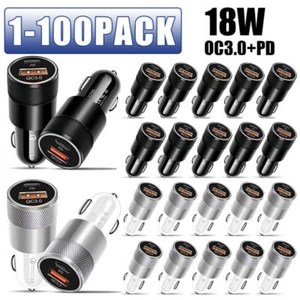 Dual USB PD Type-C Car Charger 30W Fast Adapter For iPhone 14 13 11 Pro Max lot - Picture 1 of 17