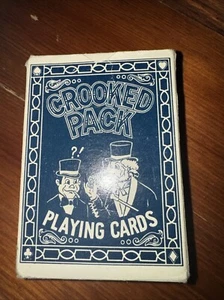 Baraja de cartas vintage The Crooked Pack AZUL COMPLETA con 2 bromistas - Imagen 1 de 5