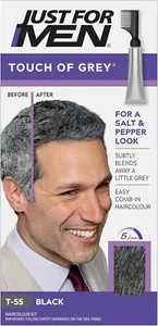 Just for men Touch of Grey, Black Hair Dye for a Natural Salt & Pepper Look, T55 - Picture 1 of 7