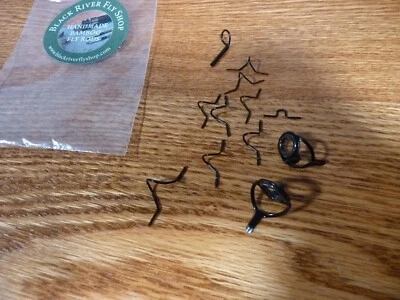 Black River Fly Shop 12 Piezas Negro Doble Pie Fly Rod Juego de Guía Foto 1 de 3