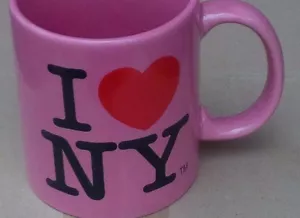 I Love NY Becher - rosa Keramik 11 Unzen I Heart NY Becher New York City Souvenir - Bild 1 von 3