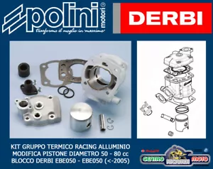Groupe Thermique Cylindre Polini 80 Cc Gilera Smt / Rcr 50 2T LC ( Derbi EBE050) - Photo 1/1