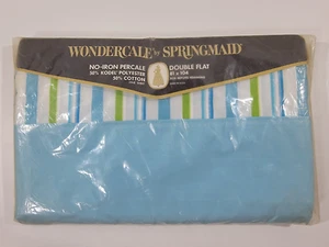 Springmaid Wondercale Diseñador Colección Rayas de Seda Completa Doble Hoja Plana Nuevo de Lote Antiguo - Imagen 1 de 5