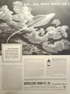 Productos de destilación solo cohete aspiradora espacio-menos-aire anuncio impreso vintage 1941 - Imagen 1 de 4