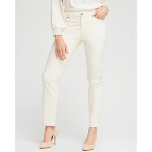 Chico’s NWT So Slimming Girlfriend Ankle Jeans in Alabaster-Size 2.5Tall (Large) - Picture 1 of 13