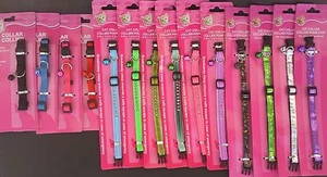 CAT COLLARS QUICK RELEASE CLASP BELL 7-12" SELECT Color Jeweled Nylon Reflective - Picture 1 of 16