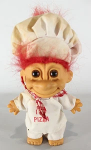 Vintage PIZZA CHEF TROLL I Love Pizza 5" Russ Troll Puppe mit fuchsiafarbenen Haaren - Bild 1 von 5