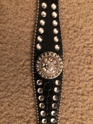 Women Blazing ROXY Rhinestone Leather Belt Size  . - Image 1 of 4