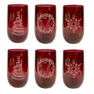 Dartington Crystal White Christmas Tumblers Set of 6, Glass - Picture 1 of 4