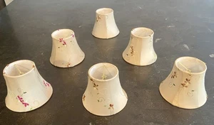 Beautiful Embroidered Miniature Clip On Lamp Shades, Set Of 6 - Picture 1 of 13