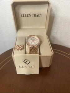 Orologio donna Ellen Tracy nuovo con scatola oro rosa cristallo impreziosito ET5252RG batteria nuova - Foto 1 di 6